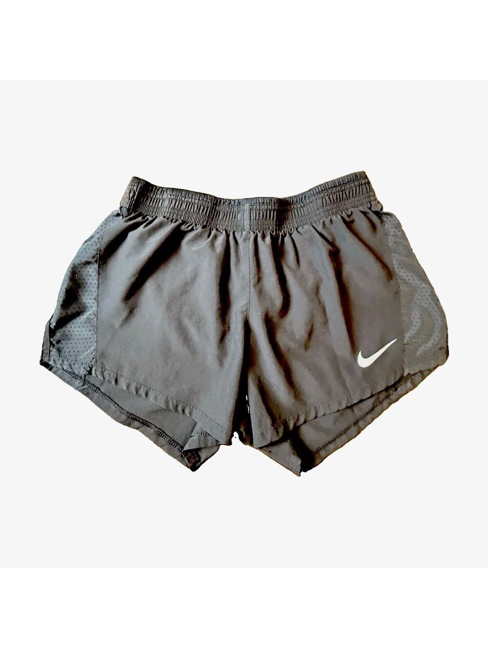 Nike Dri-FIT Women’s Gray Running Athletic Shorts Mesh Polyester Logo Size S